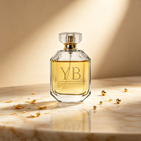 Flacons de parfum vides carrés de qualité supérieure de 1 oz/30 ml, flacons de parfum en verre rechargeables avec atomiseur à brume dorée