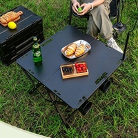 Table carrée tactique IGT pour l'extérieur, ouverture rapide, réglage de la hauteur sur cinq niveaux, portable, pliable, légère, pour le camping et les pique-niques