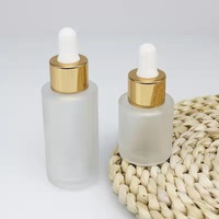 15ml 20ml 30ml 40ml 50ml 60ml 80ml 100ml flacon compte-gouttes en verre d'huile essentielle de gel avec anneau en or et argent