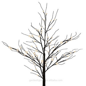 Factory Custom Artificial 6FT Black Plastic <b>Twig</b> Tree with Warm White LED <b>Lights</b> Waterproof Holiday Decor for Home Office Party - Product Image 2