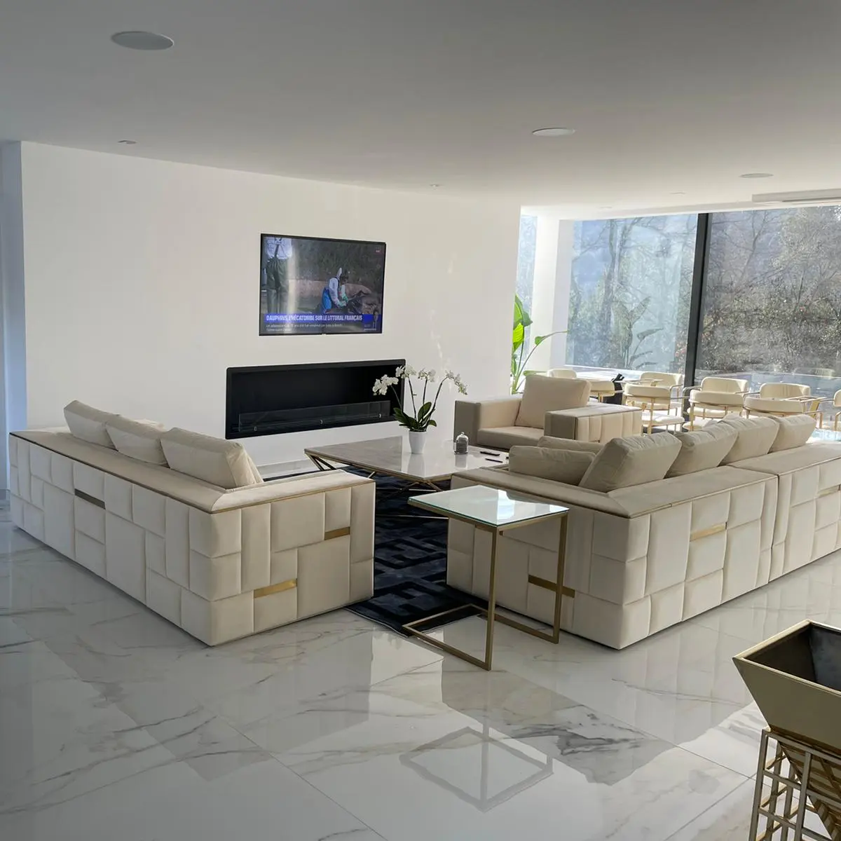 Modern klassische luxus fabrik direkt billig hause wohnzimmer möbel 7 sitzer leder schnitts sofa set hotel lobby sofas