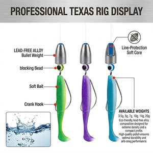 Plombs de pêche écologiques en alliage avec doublure souple, sans <span class=keywords><strong>plomb</strong></span>, pour la pêche en eau douce avec montage Texas - Product Image 3