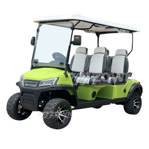 Carrito de golf eléctrico de baja velocidad para 6 personas con soporte para bolsas de golf para transporte en playa, granja y villas privadas - Product Image 2