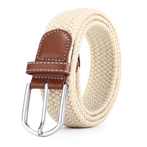 Mens için Metal toka malzeme ile 3517 renkli elastik streç örgülü eğlence kemerleri - Product Image 2