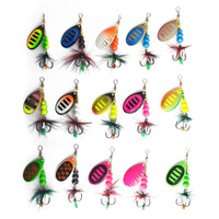 CHEERY Kit de leurres de pêche, ensemble de spinnerbaits pour brochet, truite, walleye, saumon, leurres durs en métal assortis, spinnerbaits en ligne, kit de 10 pièces