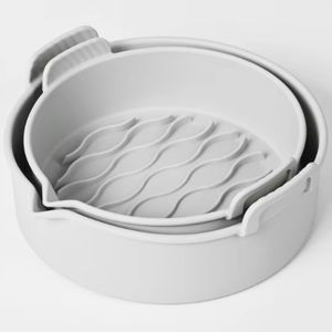 Ensemble de doublures réutilisables en silicone pour friteuse à air, moules de cuisson en silicone pour paniers de friteuse, plats et moules de cuisson en silicone - Product Image 1