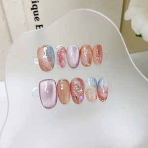 <span class=keywords><strong>Uñas</strong></span> Postizas Acrílicas Pre-Encoladas de Color Prensado UV Hechas a Mano, Diseño Cuadrado de Moda, Cobertura Completa para Dedos, Gran Venta - Product Image 1