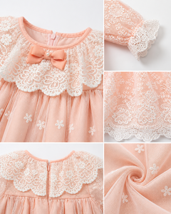 ชุดเดรสเด็กผู้หญิงผ้าทูลล์ลูกไม้ปักลายหรูหรา แขนยาว สำหรับโอกาสพิเศษ - Product Image 6