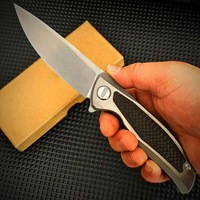 Pisau Lipat Paduan Titanium CN, Pisau Lipat Kekerasan Tinggi, Pisau Luar Ruangan, Alat Berkemah, Pisau untuk Buah-buahan