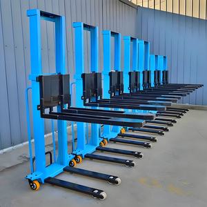 小型ミニポータブル電動＆手動トラック搭載フォークリフトスタッカー - 自己積載リモコンパレットリフターフォークリフト - Product Image 1