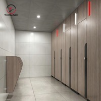 Porte de cabine de toilettes publiques en stratifié compact HPL phénolique haute pression, grain de bois, 12mm 18mm, pour cloison de salle de bain, extérieur, salle de sport, Taisen