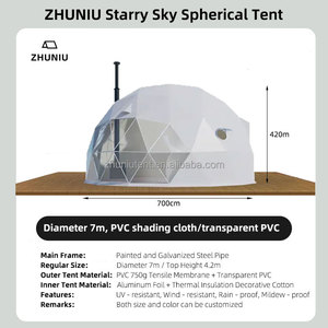 Kit de Carpa Domo Geodésica Moderna de Lujo de 7m con Material de PVC, Diseño Impermeable para las Cuatro Estaciones, para Hotel/Resort, Glamping, Casa Prefabricada Z - Product Image 6