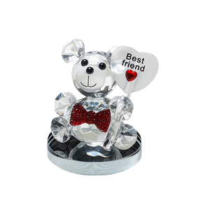 Wishlions Oso de Cristal con Grabado de Arte Popular, Figura Decorativa para Aniversario de Bodas, Regalo Promocional para Llevar, Oso TE AMO - Product Image 1