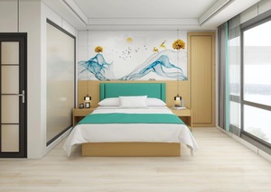 Meubles de chambre à coucher d'hôtel modernes et luxueux en bois pour une utilisation en appartement Taille et couleur personnalisables écologiques - Product Image 2