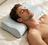 Oreiller en mousse à mémoire de forme ondulée à rebond lent, soutien résilient double face pour la protection de la colonne cervicale