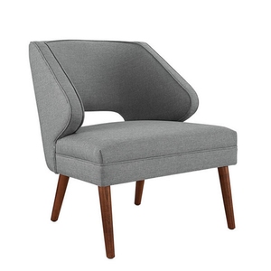 <span class=keywords><strong>Fauteuil</strong></span> de salle à manger en bois d'intérieur de meubles de restaurant de sièges de café avec la DC-576 tapissée par tissu de lin gris - Product Image 1