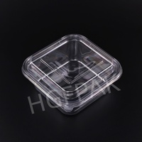 Boîte à burger transparente jetable en PET/RPET de 30 oz avec couvercle séparé, conteneur alimentaire en plastique transparent pour boulangerie, gâteau roulé, pain et gâteaux