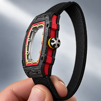 Montre mécanique de haute qualité série 6702, ultra-fine, 7,8 mm, boîtier en forme de baril en fibre de carbone, pour homme, tendance mode