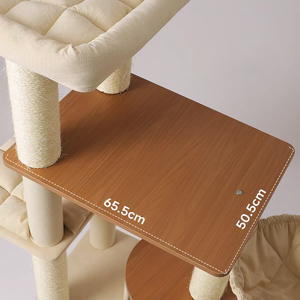 Structure d'escalade et arbre à nids universels toutes saisons Cloud Classic Wood avec design pour chats et chiens - Product Image 3