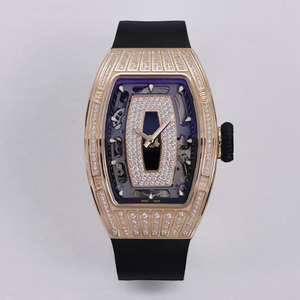 Reloj Mecánico Automático de Alta Calidad con Cristal de Zafiro, Movimiento de Precisión, Tourbillon, Oro Rosa y Diamantes Completos, Modelo 0701 - Product Image 1