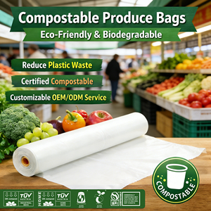 Biologisch Abbaubare Obst- und Gemüsebeutel Großpackung Kompostierbare Beutel 600 Stück AS5810 EN13432 Kompostierbare Taschen OEM ODM Ecopro - Product Image 2