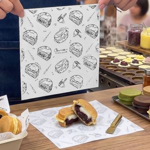 Custom Eco-Friendly Grease Proof PE Biodegradable Recyclable Disposable Food Packaging <b>Paper</b> for Cookies Pie - Product Image 3