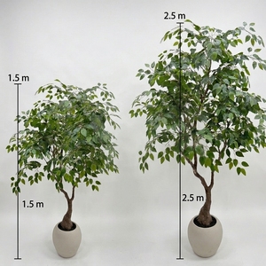 OH ARTS - Árbol Artificial de Ficus Benjamina, Ficus Lush Weeping en Maceta Redonda Moderna, Planta Artificial de Lujo para Decoración del Hogar, Oficina u Hotel - Product Image 5