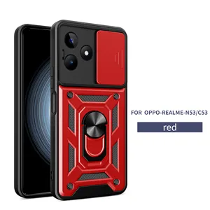 Lichicase For Oppo Realme C67 C53 N53 Cover Lens Camera Protective Sliding Window Phone Case Shockproof Back Cover