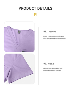 Logo personalizzato Spandex scrub elasticizzato uniformi set <span class=keywords><strong>divisa</strong></span> dentale medico tuta morbido fichi da allattamento colore ospedale scrub set da <span class=keywords><strong>donna</strong></span> - Product Image 5