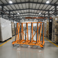 SANDE Chariot métallique personnalisable à quatre roues, chariot de transport à cadre en A tout-en-un pour marbre et granit, mobile – Offre Spéciale