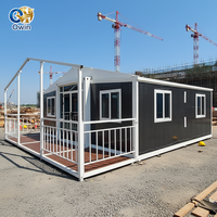 Maison conteneur de luxe préfabriquée prête à l'emploi, extensible, à structure en acier, bâtiment modulaire, unité d'habitation complémentaire
