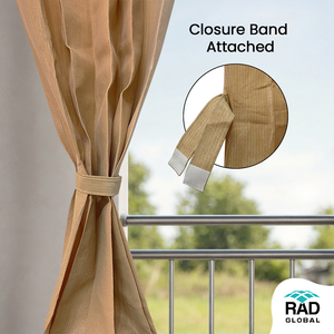 Rideau d'extérieur imperméable 2-en-1 260 GSM, couleur Dune de Sable avec des tons beiges chauds et terreux pour une intimité confortable sur la terrasse et une protection contre les intempéries - Product Image 5