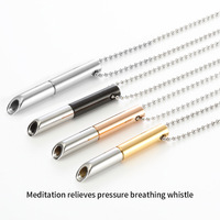 Collier sifflet en acier inoxydable, bijou de mode anti-tabac, pour la respiration consciente et la réduction de l'anxiété