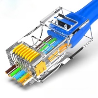 Gran oferta conector de Cable Ethernet 23AWG Cable de red CAT6 enchufe Cat5e CAT6 con conector chapado en oro de 8 pines