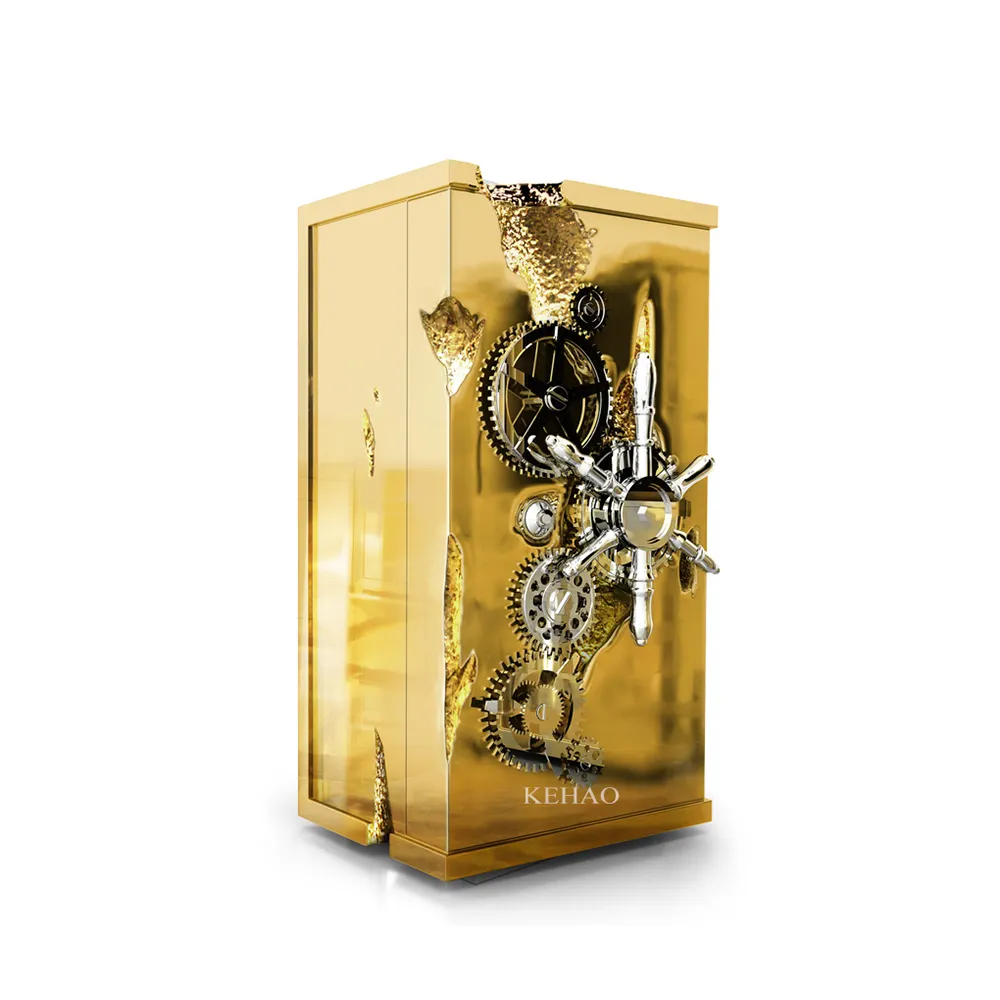 China Factory Electronic Locks For customized millionaire gold luxury safe fireproof stainless steel safes for home