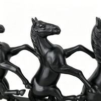 Esculturas de Hierro Fundido de Cuatro Caballos Galopantes, Adornos para Escritorio que Atraen la Fortuna, Decoraciones Metálicas, Regalos Empresariales