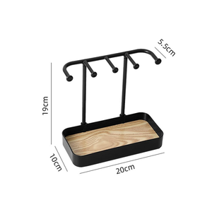 Fashion Jewelry Organizer Display Rack Stainless Steel Wooden Base American Hanging Holder Earrings Necklaces Bracelets Storage - Product Image 2