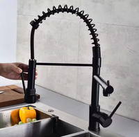Robinet de cuisine double rotatif en laiton recouvert d'alliage de zinc, style américain, pour eau froide et chaude, idéal pour laver les légumes