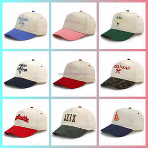 Casquette de baseball unisexe 5 panneaux HBA54 100 % coton avec broderie logo personnalisée, style Dobby vintage urbain, visière incurvée de haute qualité, sportive et courante - Product Image 5