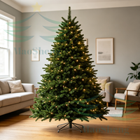 2,13m Hochwertiger Realistischer PE-Zeder Künstlicher Weihnachtsbaum mit Standfuß LED-Beleuchtung für Innen und Außen Großhandel OEM Maßanfertigung