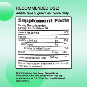 เยลลี่อัชวากันธาแบรนด์สั่งทำพิเศษ อาหารเสริมเพื่อสุขภาพ ช่วยเสริมคุณภาพการนอนหลับ ผ่อนคลาย รสแบล็กเบอร์รี่ สำหรับผู้ใหญ่ - Product Image 2