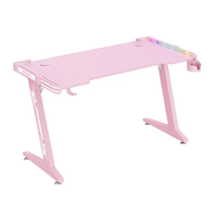 Mesa de juegos para ordenador, iluminación RGB, color rosa, venta al por mayor de fábrica