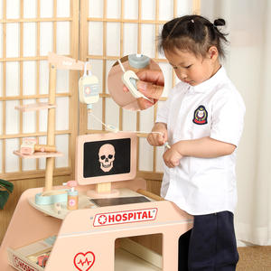 Ensemble de jeu de docteur en bois <span class=keywords><strong>pour</strong></span> enfants, chariot médical de jeu d'imitation <span class=keywords><strong>pour</strong></span> tout-petits, jeu de rôle, puzzle, <span class=keywords><strong>cadeau</strong></span> avec des outils de docteur amusants - Product Image 5