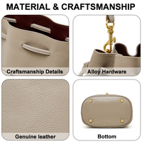 Sac à bandoulière en cuir véritable à cordon de serrage pour femme avec pochette à pompons, idéal pour les voyages décontractés, marque privée, ODM