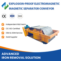 Séparateur magnétique électromagnétique industriel à circuit magnétique optimisé, à pénétration profonde, ignifuge, pour convoyeur