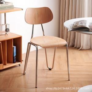 N Chair Wooden <b>Backrest</b> Chair Modern Minimalist Design Dining Chair Adult Use - Product Image 3