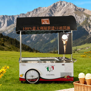 Trailer Gelato Trolley Ice Cream Food Truck Push <b>Flower</b> Vending Cart - Product Image 4