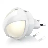 Mini 360 Derajat Rotasi Siang-malam Sensor LED Cahaya Malam Putih Hangat Kamar Tidur Kepala Berputar Lampu Malam