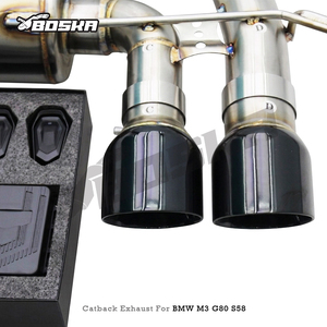 Échappement arrière Boska en acier inoxydable Valvetronic pour BMW M3M4 G80 G82 S58 3.0T 2021-2026, tuyau en Z à longueur égale, embout en carbone intelligent - Product Image 6