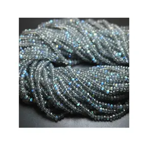Genuine Labradorite Faceted Rondelle Beads for Necklace Bracelet Making 3-4mm Labradorite Faceted Rondelle Beads for Export
